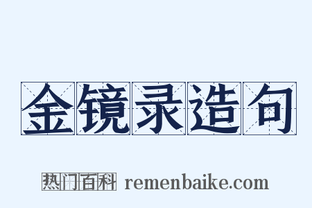 金镜录造句是什么意思的图片